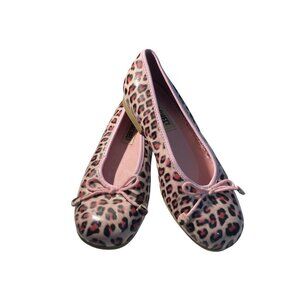 Rachel Shoes big Girls Size 3 Leopard Print Ballet Flats shoes